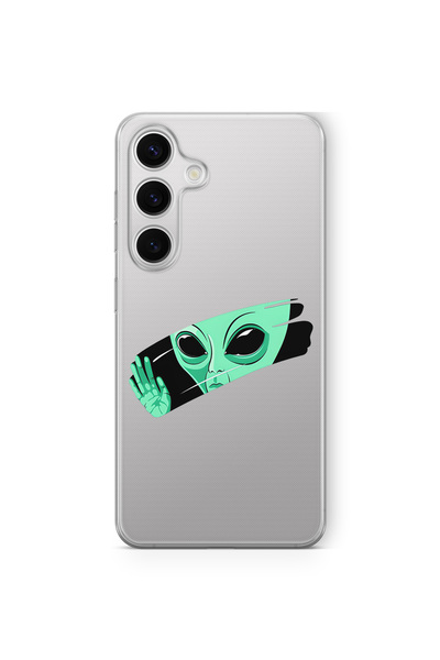 Multitronic Samsung Galaxy S23 Fe Compatible Alien Hand Design Printed Transp...