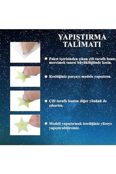 STOREMAX Bystoreby Sticker Glow in the Dark Phosphorescent Moon and Star Design Decorative (200 Pieces of Stars)