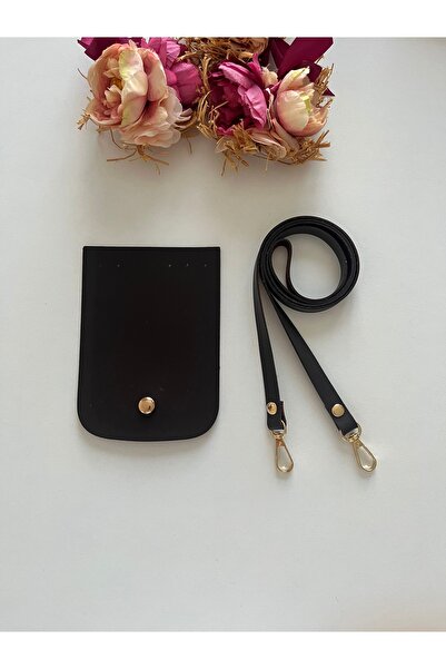 zg hobi aksesuar Knitted Phone Bag Strap Cover Set Dark Coffee
