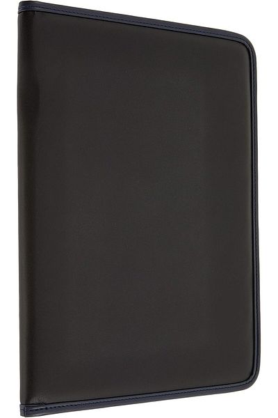 STOREMAX Muartshop 412-3 Secretary's Notebook A4 Secretary's File Secretary's Table with Leather Cover, Navy Blue