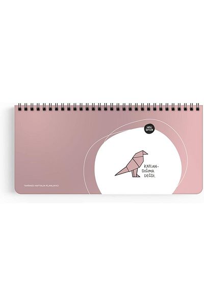 STOREMAX Muartshop Color Hisli Şeyler 13X27 Weekly Planner with Spiral and Stickers - It Was Worth My Folding,