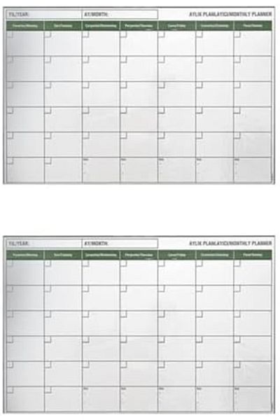 STOREMAX Jvnnshop Magnetic Adhesive One Month Program Planner Calendar 85X56 cm Gray 646268