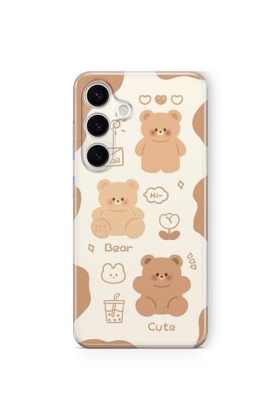 Multitronic Samsung Galaxy S23 Fe Compatible Brown Bear Design Printed Transp...