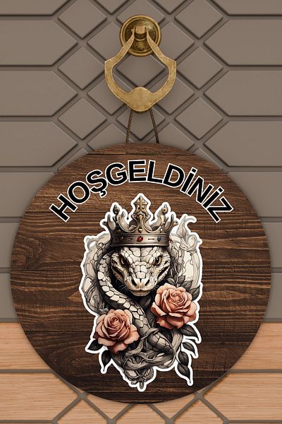Rugmood Модерна украса за врати от дървен под, роза, змия, декорация за външна врата