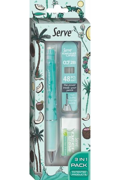 STOREMAX Sellbuystore Nature Patterned Deep Pen, Deep Eraser and Deep Min, 0.7 Mm, Mint Green 1053513