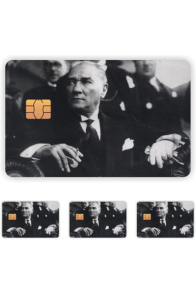 STOREMAX Svticaret Accessory 4 Pieces Mustafa Kemal Atatürk Card Covering Sticker Card Label Mhm 1053513