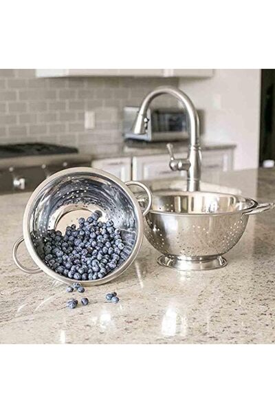 STOREMAX Lvnmblya Stainless Steel Pasta Strainer, Salad Strainer - 30 cm Diameter, Multicolor Shop Deesing 2