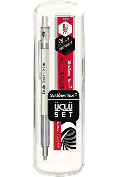 STOREMAX Mechanical Pencil Set 3Pcs Mecle 646268   Eraser and White 0.5 mm