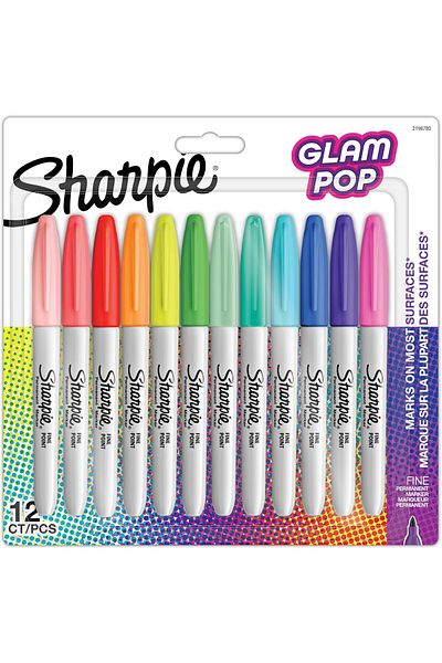STOREMAX Glam Pop Permanent Markers, Fine Point for Thick Details, Assorted Vibrant Colors |   12K