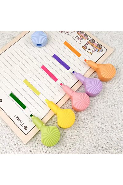 Modellino 6-Piece Mussel - Oyster Shaped Seashell Pastel Highlighter