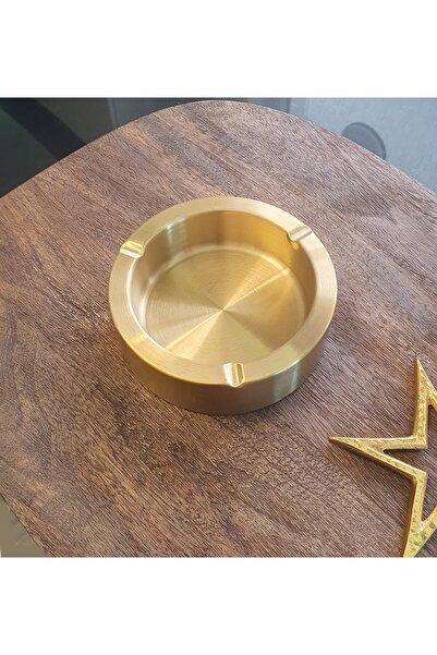 LOVYCO Mat Gold Küllük Ofis,Boss Küllük %100 Titanyum Kaplama Büyük Küllük 13 cm