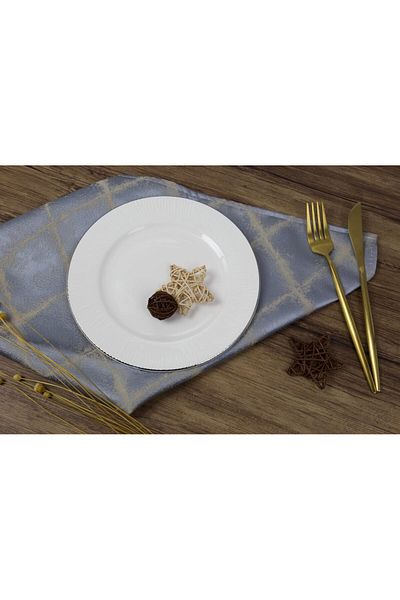 ORCHID 8" NEW BONE CHINA EMBOSSED DESSERT PLATE LINEN