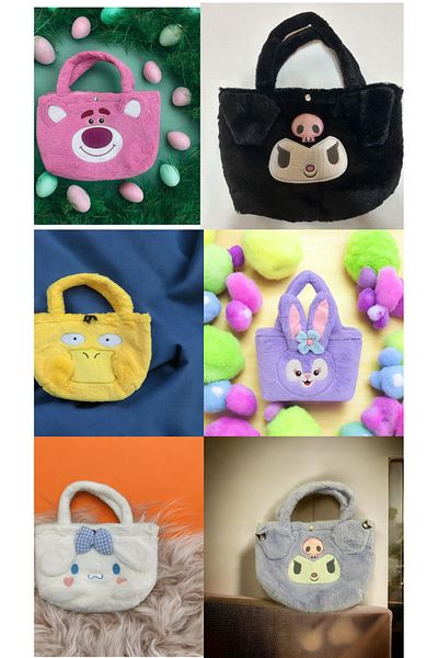 VEYORA Cute Plush Kuromi Cinnamoroll Bag (1 Piece)