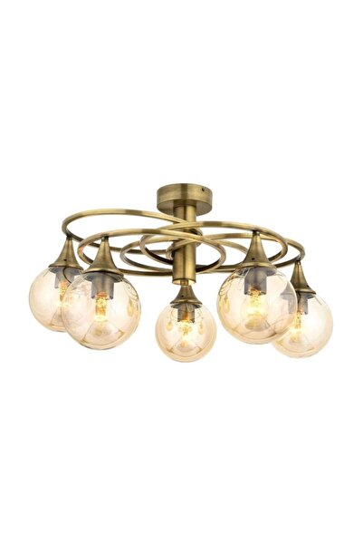 Avonni Ar-1661-5e Eskitme Kaplama Modern Avize E27 Metal Cam 60cm