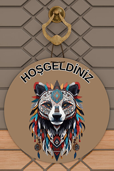 Rugmood Ornament modern pentru ușă Ursul maro cu piele încrețită Ornament pen...