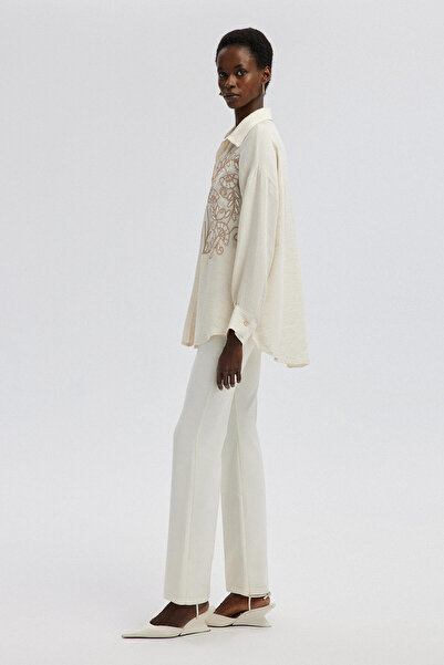 Touché Privé NATURAL TEXTURED EMBROIDERED SHIRT