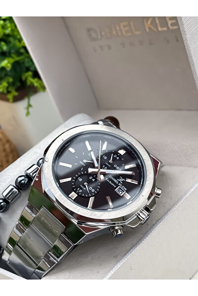 Daniel Klein Çelik Kordon Gümüş Renk Erkek Kol Saati Su Geçirmez 2 Yıl Garant...