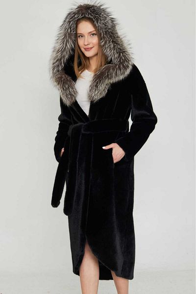 Redpoint Jackets Black Vision Feather Hooded Coat