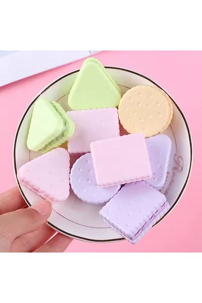 Modellino 4-piece Biscuit Rectangular Pencil Sharpener - Lilac, Pink, Yellow, Green
