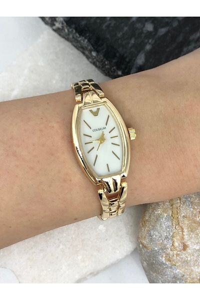 Coliseum Vintage Retro Inside White Gold Women's Wristwatch
