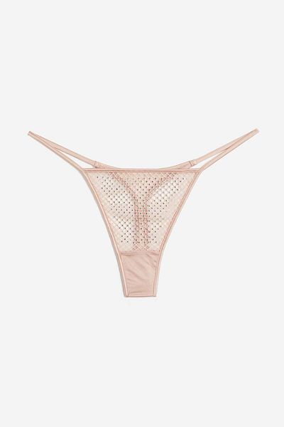 H&M Rhinestone-embellished thong briefs