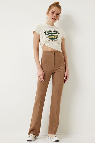 Lovelyİstanbul High Waist Lycra Biscuit Trousers - Lrv0004