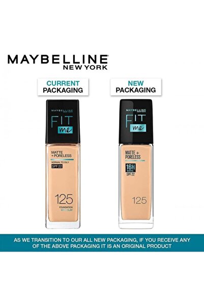 Maybelline New York كريم أساس فيت مي غير لامع وخالي من المسام - 125 بيج نود -...