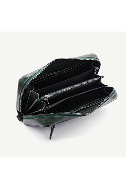 Uderra Leather Uderra Men's Genuine Leather Dark Green Portfolio Wallet - Bnet0114