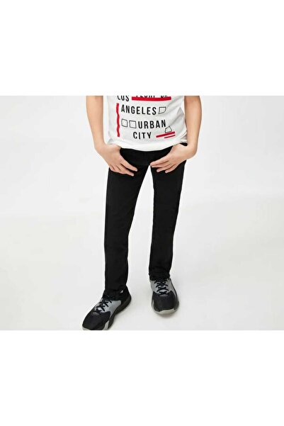 Pars Pantaloni din lycra neagră pentru băieți, cu talie ajustabilă pe ambele ...