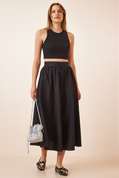 Lovelyİstanbul Μίντι φούστα Balloon Parachute ΜΑΥΡΗ LUL0001