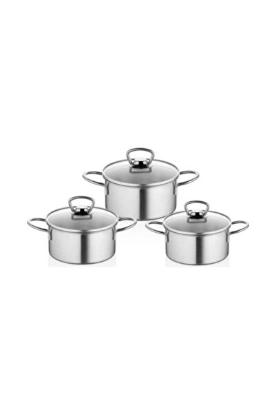 Evcimo Home BY Kardelen 6 Parça Mini Tencere Seti - İnox - BYG1000