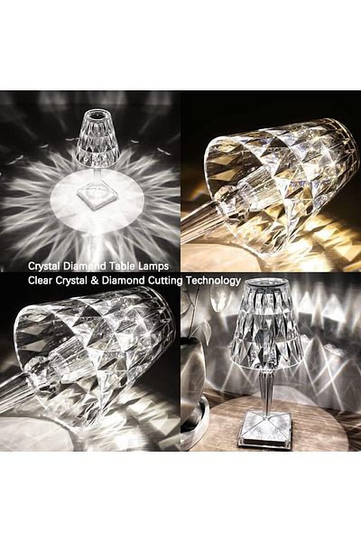 fulina Crystal Table Lamp,LED Modern Atmosphere Lamps, Decorative Creative Ornaments for Bedrooms Home
