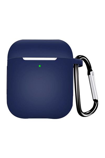 karbeen Dark Blue Silicone Earphone Case For Airpods 1/2 Gen Cover Case Wirless Headphones Skin-friendly Ear