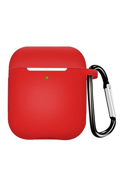 karbeen Red Silicone Earphone Case For Airpods 1/2 Gen Cover Case Wirless Headphones Skin-friendly Earbuds C