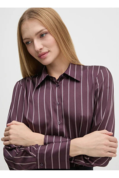 Sisley Normal Gömlek Yaka Mürdüm Kadın Gömlek 5WDJLQFF7