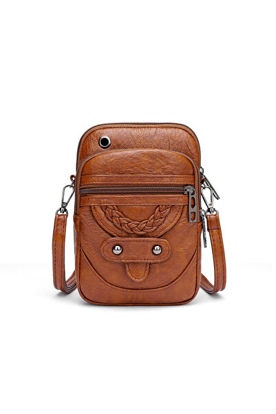Choice 13x6x19cm Brown Multi-Functional Soft PU Leather Small Shoulder Bag For Women Vintage Crossbody Bag