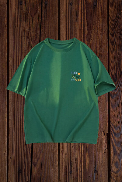 Wish BF تي شيرت مطبوع عليه Fun in the Sun مقاس كبير
