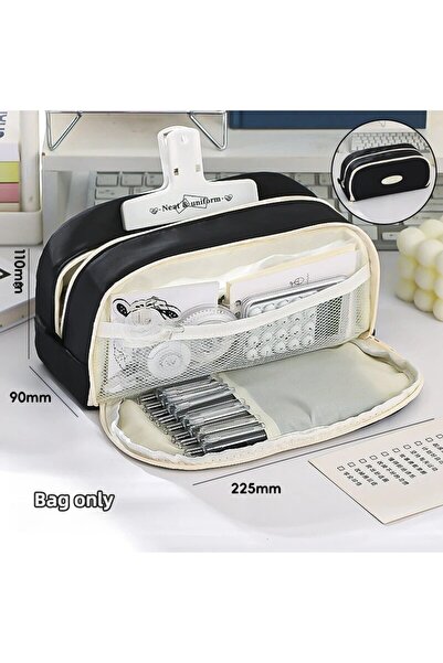 Choice حقيبة أقلام رصاص أنيقة ذات سعة كبيرة مع أقسام متعددة لتخزين الأدوات المكتبية