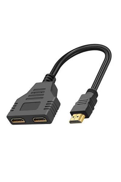 Choice Black Hdmi Splitter 1080p Dual Port Y Splitter 1 In 2 Out Cable Male To Female Adapter For Lcd Tv Bo