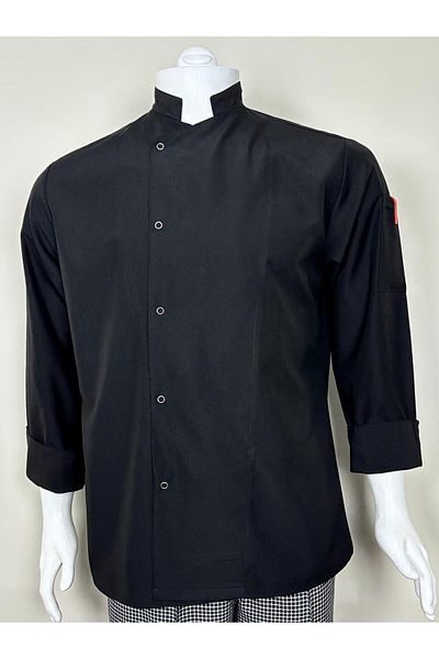 ADALILAR TEKSTİL Bucătar-bucătărie-restaurante-bucătar jachetă (NEGRU)