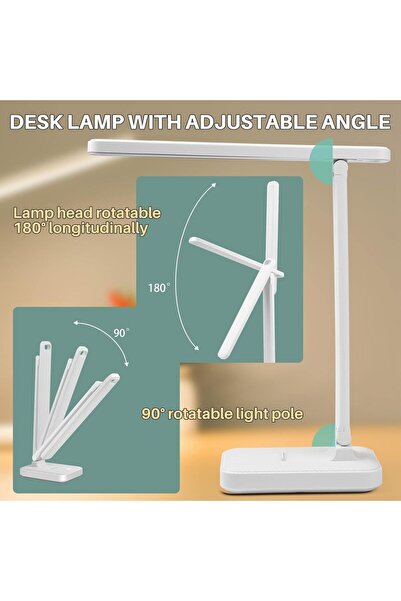 COOYA Desk Lamp, Portable LED Table Lamp with USB Charging Port,Multifunction Touch Control Desk Lamps