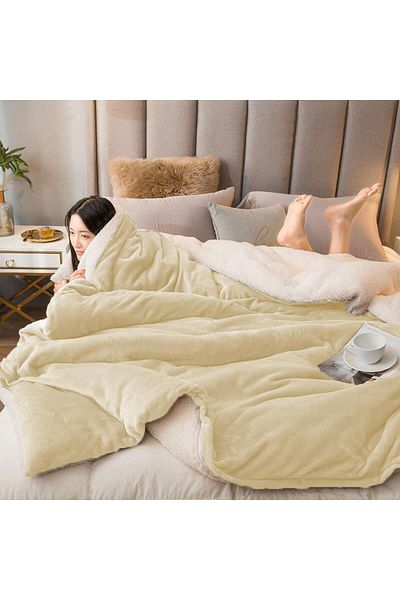 Mulberry Κουβέρτα Sherpa Fleece - Διπλής Όψης Μονή 160x220 cm