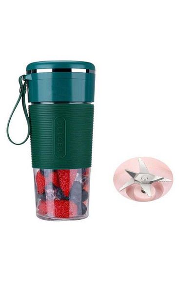 COOYA Wireless Rechargeable Juicer,With USB 300 ml 650 W,Green/Clear, for Family