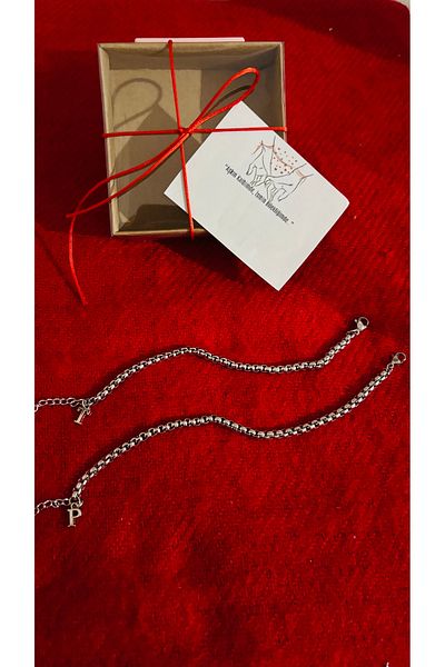 derokas 2-Piece Lover Double Letter Stainless Imported Steel Love Bracelet 2-Piece Martenica Gift