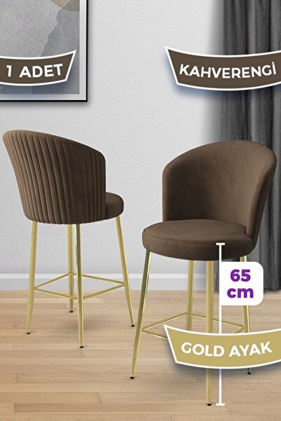 Canisa Alte Serisi 1 Adet Babyface Kumaş 65 cm Gold Kaplama Ayaklı Kahverengi...