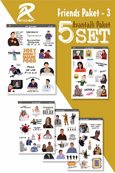 AR Sticker Autocolant pentru tabletă pentru laptop, notebook, avantajos Friends - 3-5 SET