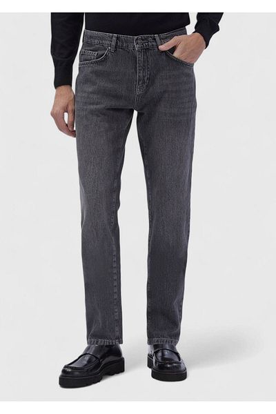 Ramsey Dunkelgraue Jeanshose aus 100 % Baumwolle im Regular Fit