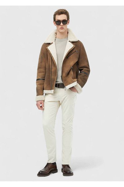 Ramsey Brown Fur Leather Coat