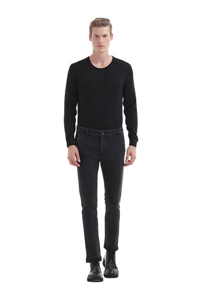 Ramsey Anthrazitfarbene Slim-Fit-Jeanshose aus Baumwollmischung