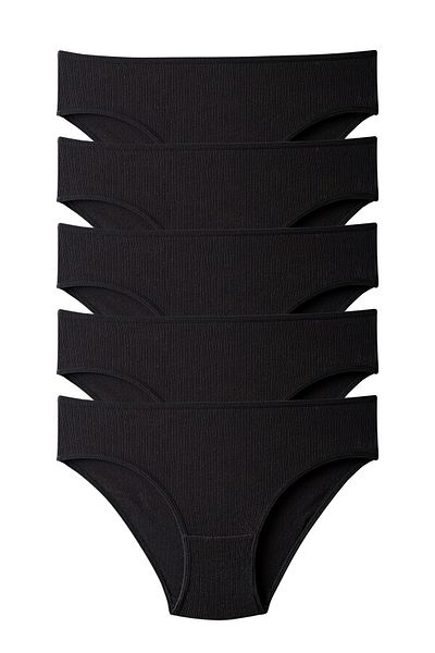 Lolitam Women's 5-Piece Corded Cotton Panties
